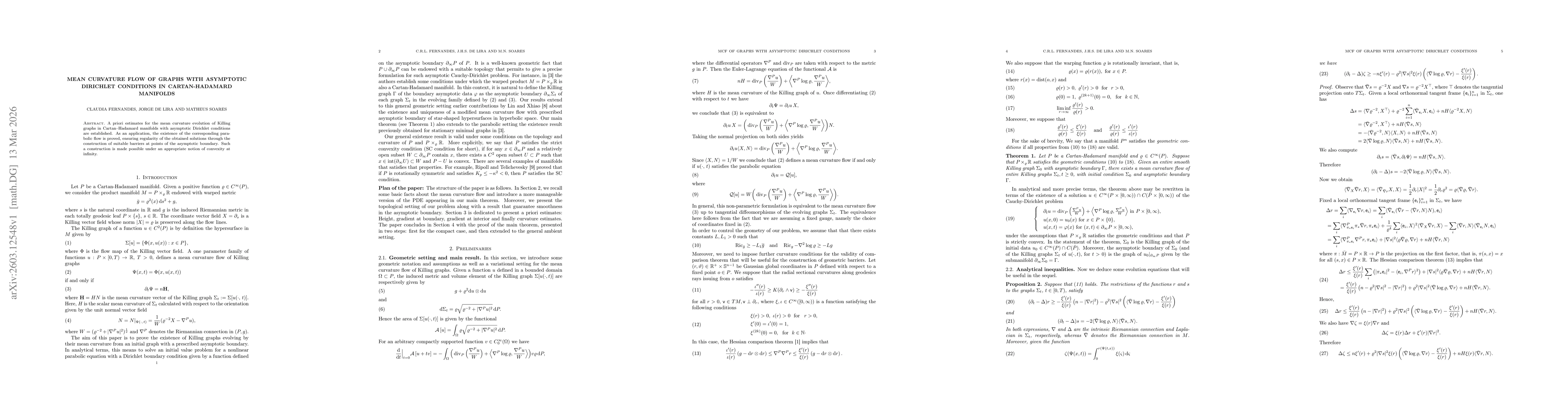 Thumbnail for Mean curvature flow of graphs with asymptotic Dirichlet conditions in Cartan-Hadamard manifolds