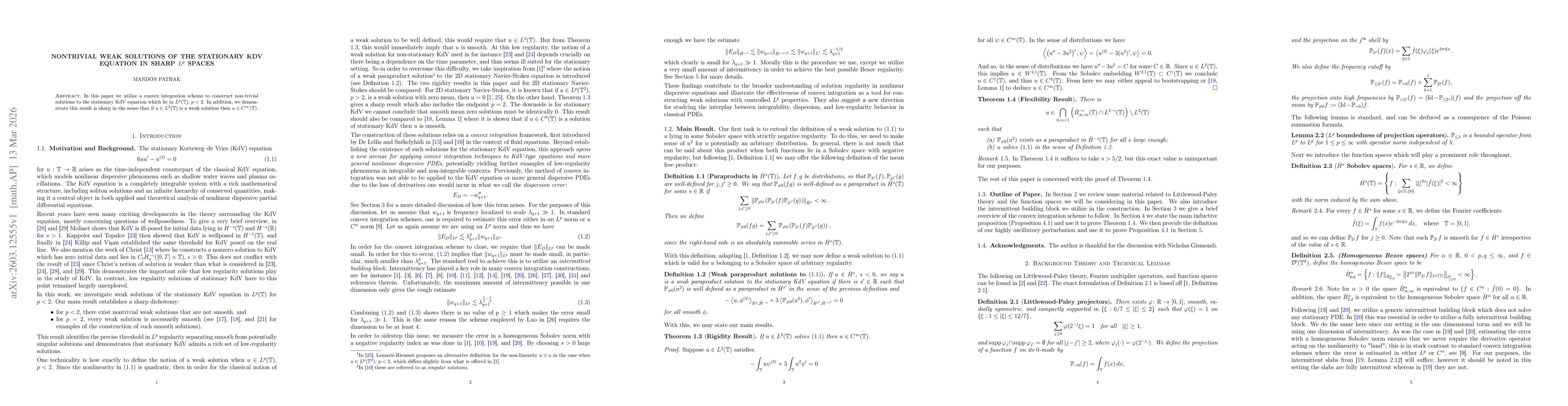 Thumbnail for Nontrivial weak solutions of the stationary KdV equation in sharp $L^p$ spaces