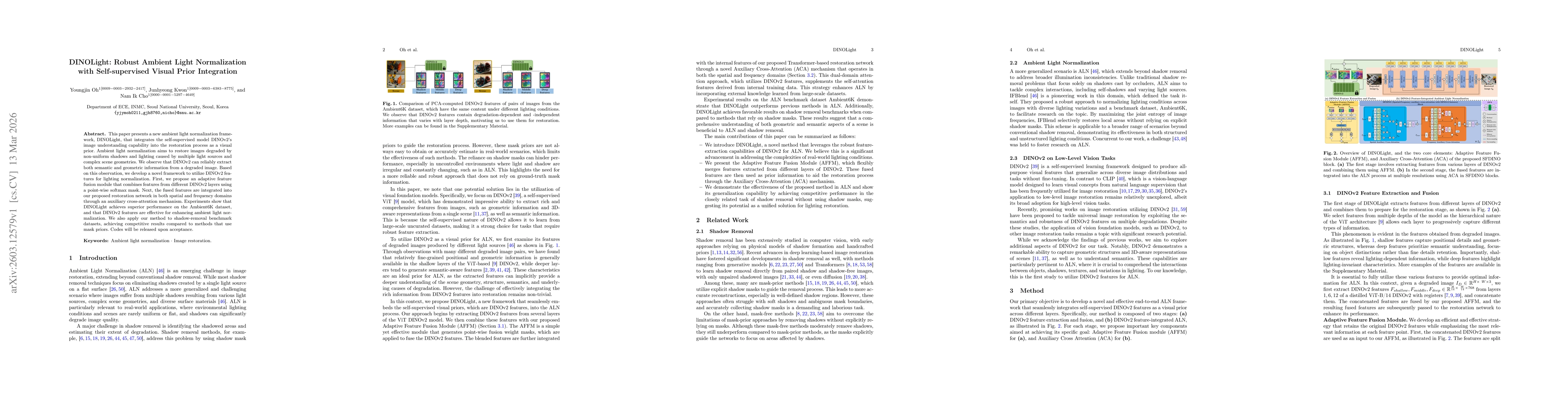 Thumbnail for DINOLight: Robust Ambient Light Normalization with Self-supervised Visual Prior Integration