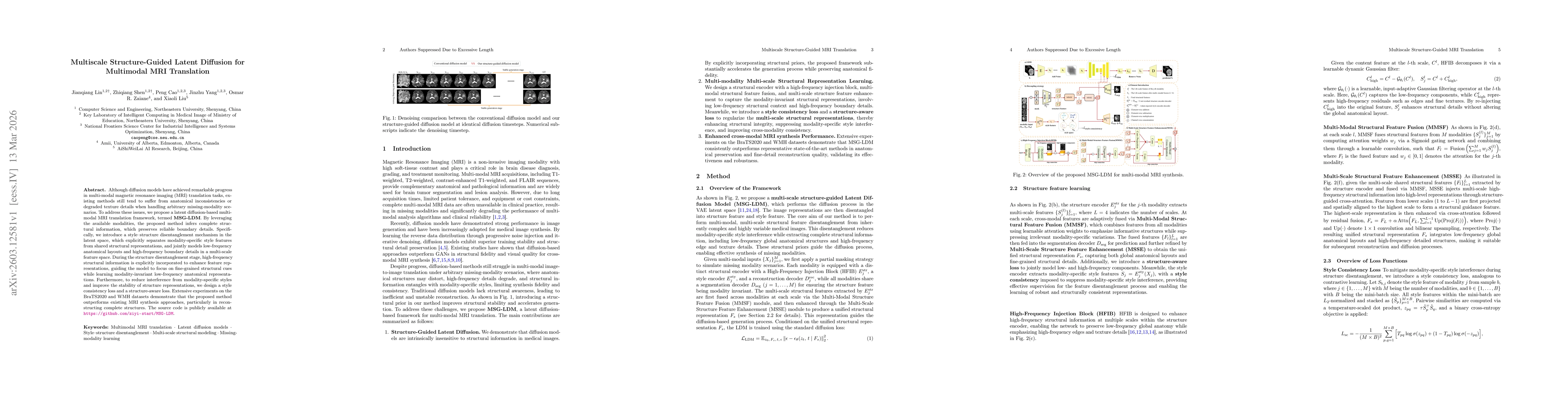 Thumbnail for Multiscale Structure-Guided Latent Diffusion for Multimodal MRI Translation
