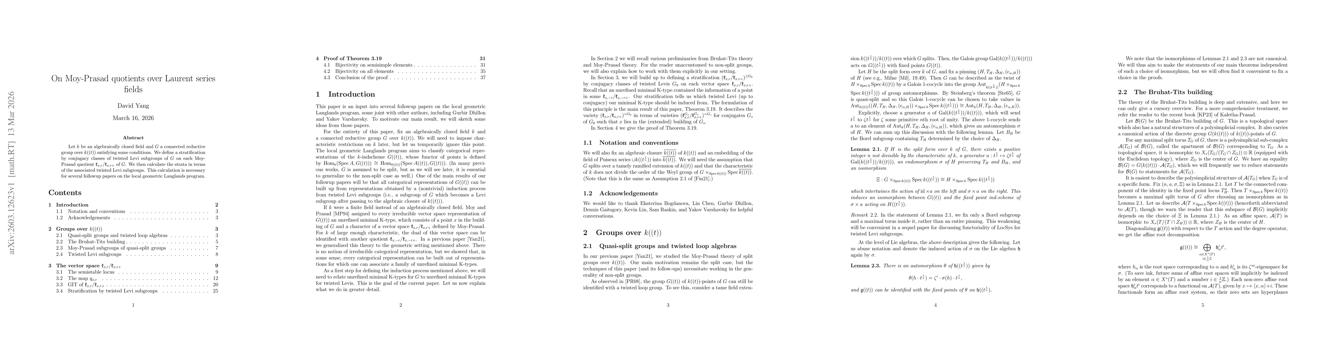 Thumbnail for On Moy-Prasad quotients over Laurent series fields