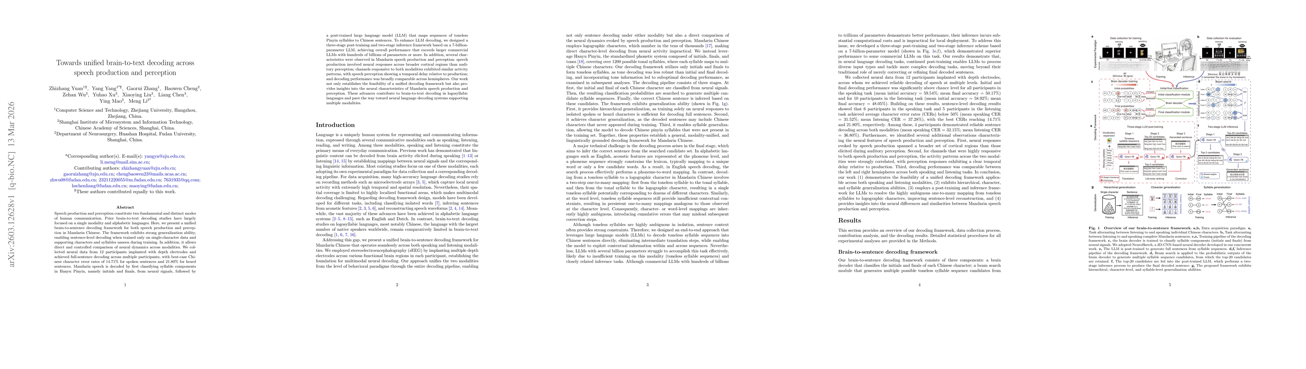 Thumbnail for Towards unified brain-to-text decoding across speech production and perception