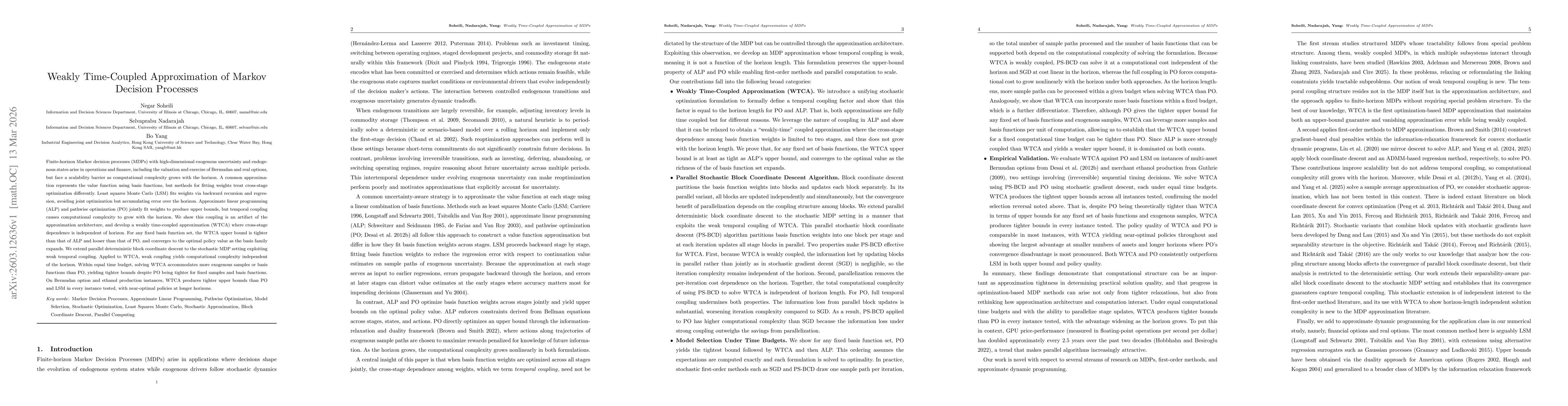 Thumbnail for Weakly Time-Coupled Approximation of Markov Decision Processes