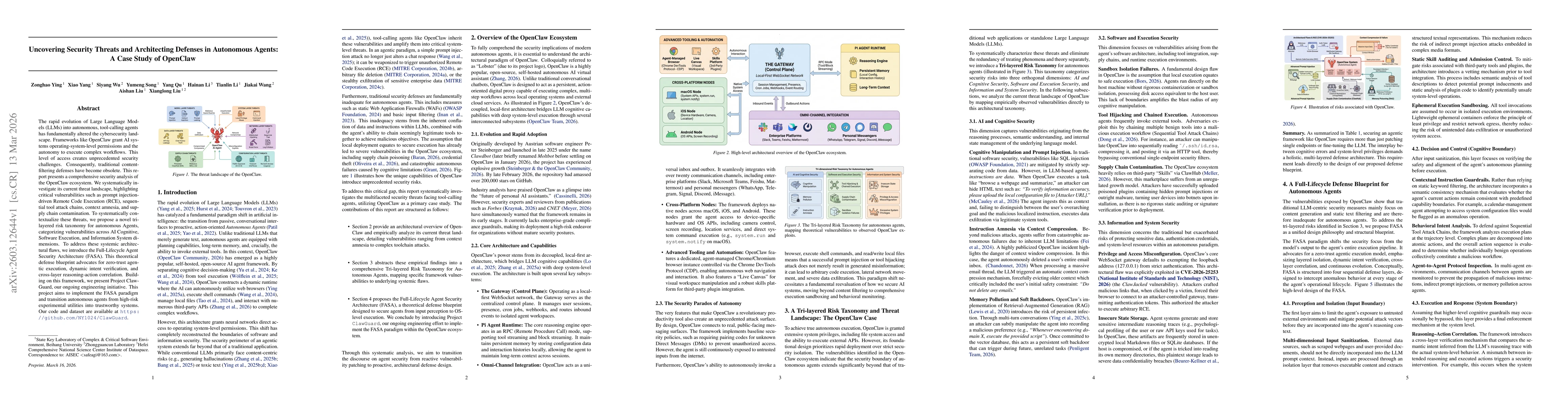 Thumbnail for Uncovering Security Threats and Architecting Defenses in Autonomous Agents: A Case Study of OpenClaw