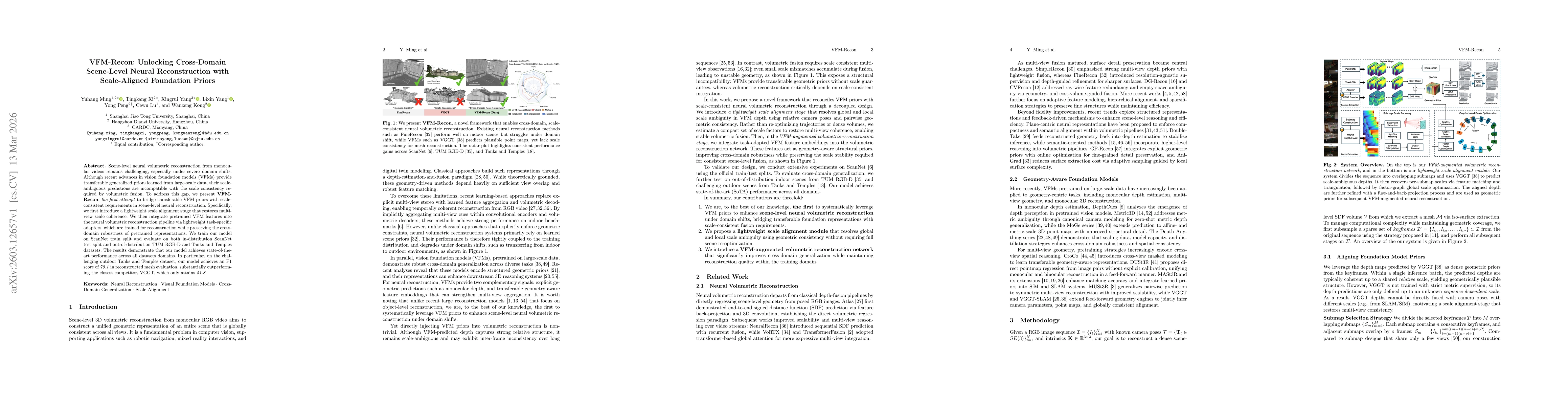 Thumbnail for VFM-Recon: Unlocking Cross-Domain Scene-Level Neural Reconstruction with Scale-Aligned Foundation Priors