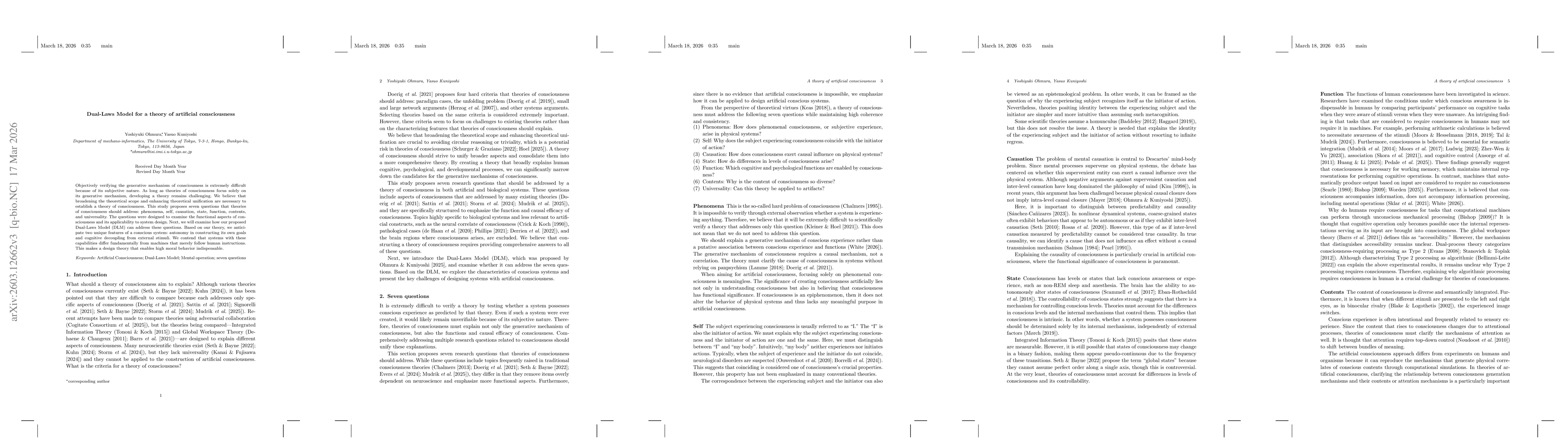 Thumbnail for Dual-Laws Model for a theory of artificial consciousness