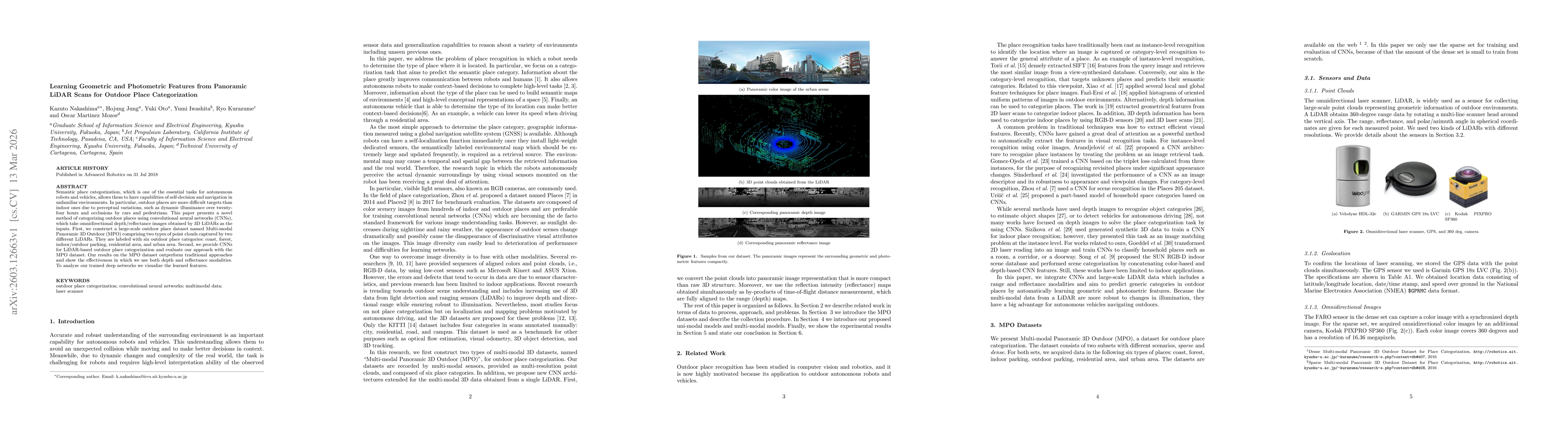 Thumbnail for Learning Geometric and Photometric Features from Panoramic LiDAR Scans for Outdoor Place Categorization