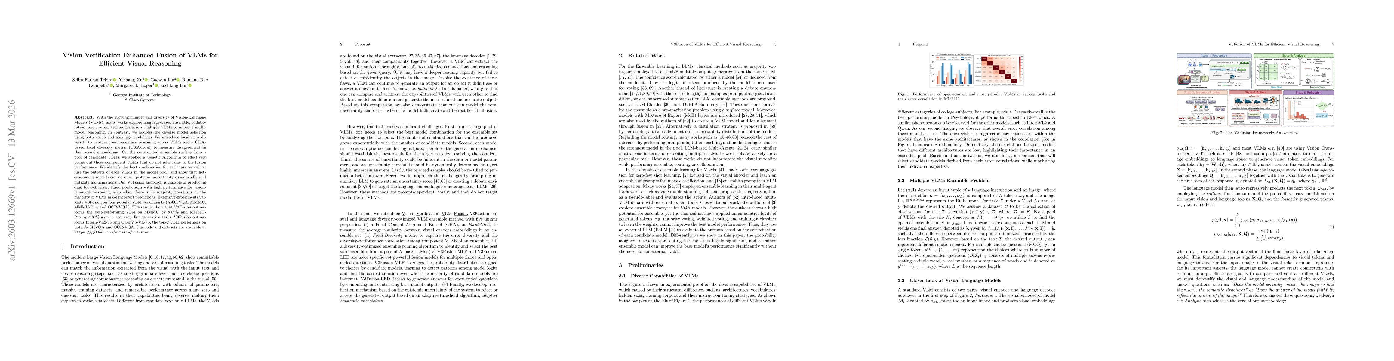 Thumbnail for Vision Verification Enhanced Fusion of VLMs for Efficient Visual Reasoning