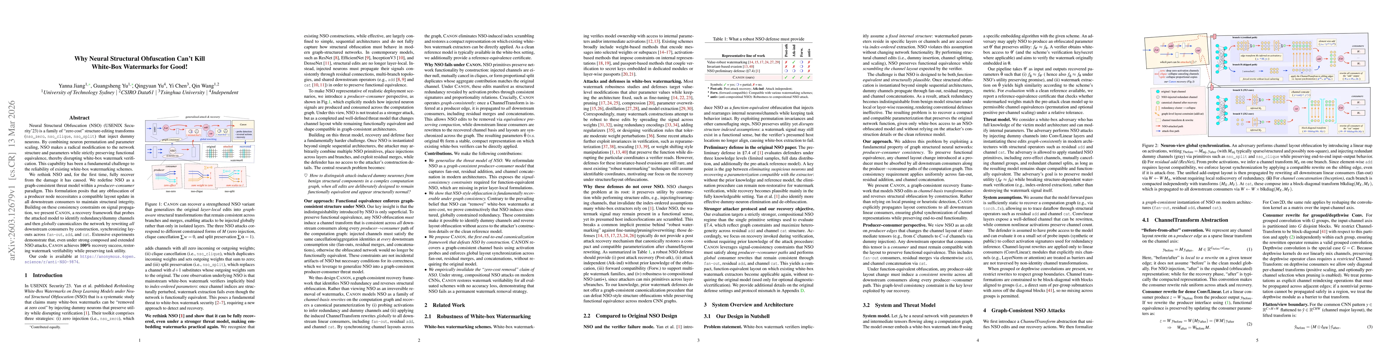 Thumbnail for Why Neural Structural Obfuscation Can't Kill White-Box Watermarks for Good!