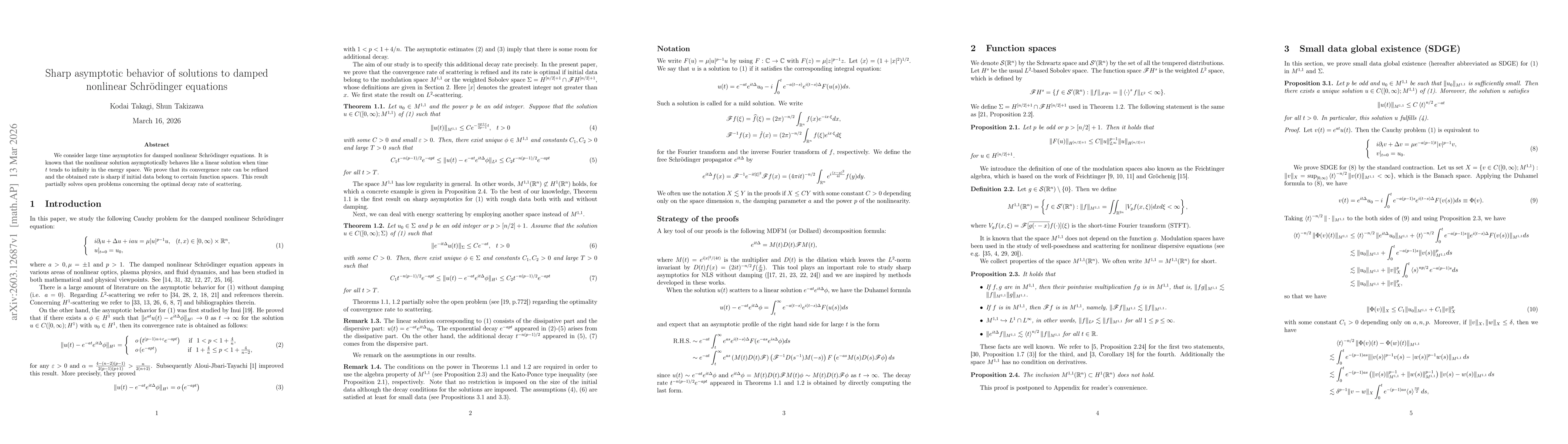 Thumbnail for Sharp asymptotic behavior of solutions to damped nonlinear Schrödinger equations