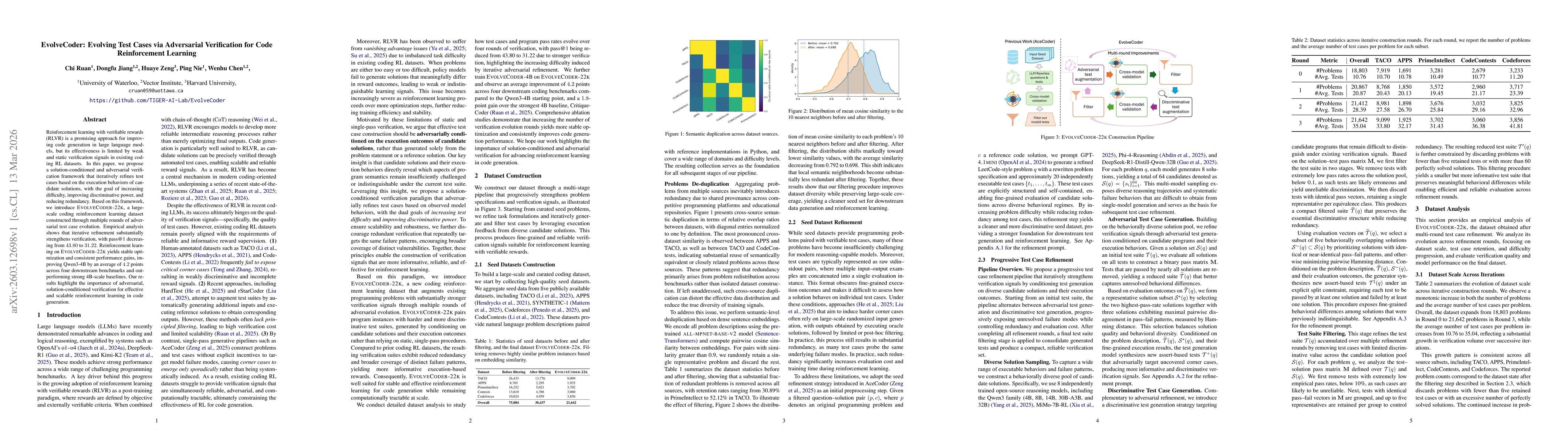Thumbnail for EvolveCoder: Evolving Test Cases via Adversarial Verification for Code Reinforcement Learning