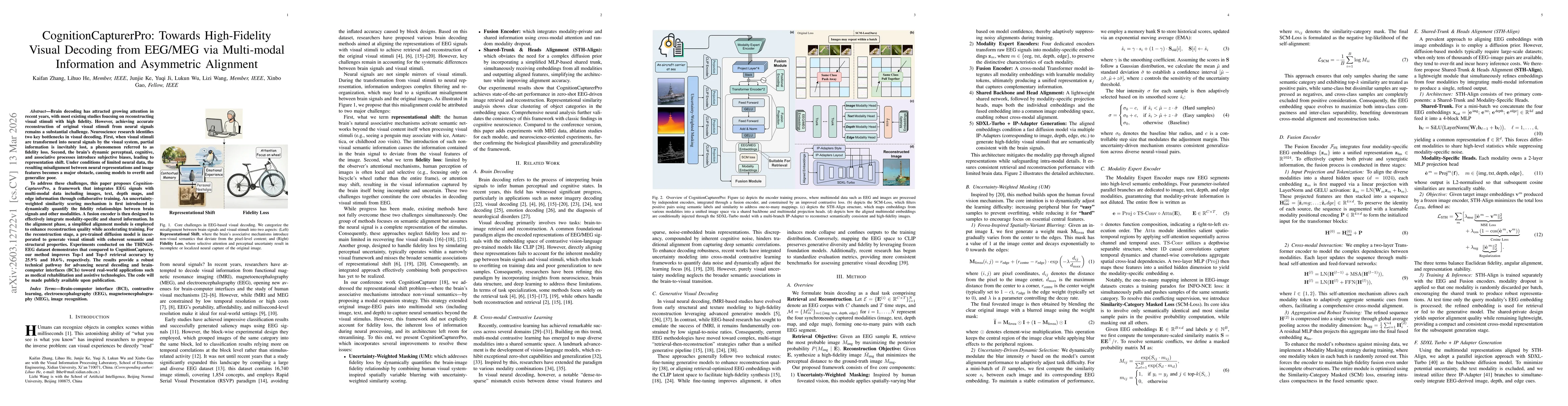 Thumbnail for CognitionCapturerPro: Towards High-Fidelity Visual Decoding from EEG/MEG via Multi-modal Information and Asymmetric Alignment