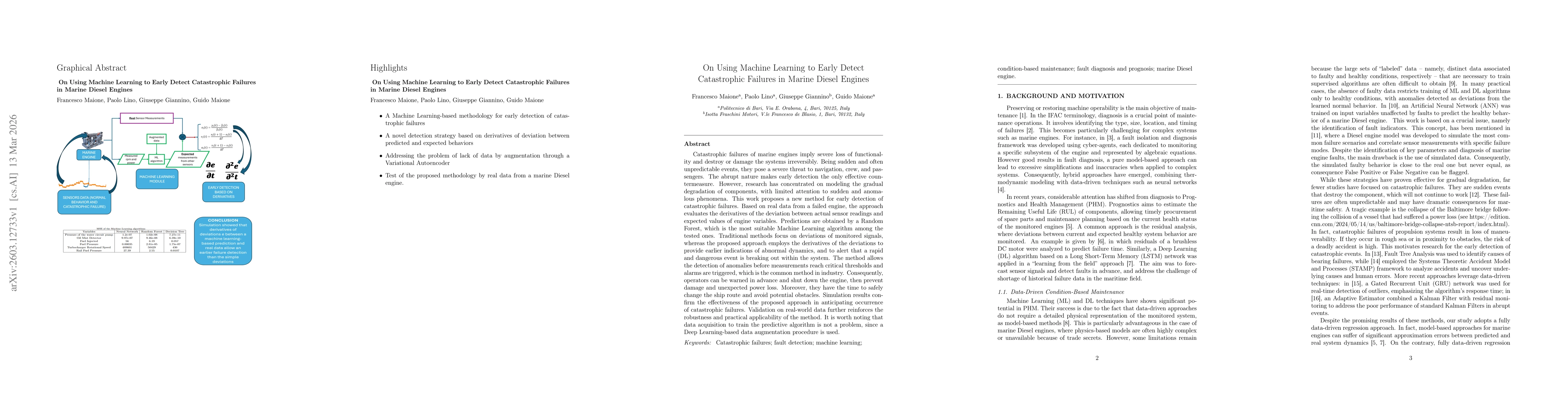 Thumbnail for On Using Machine Learning to Early Detect Catastrophic Failures in Marine Diesel Engines