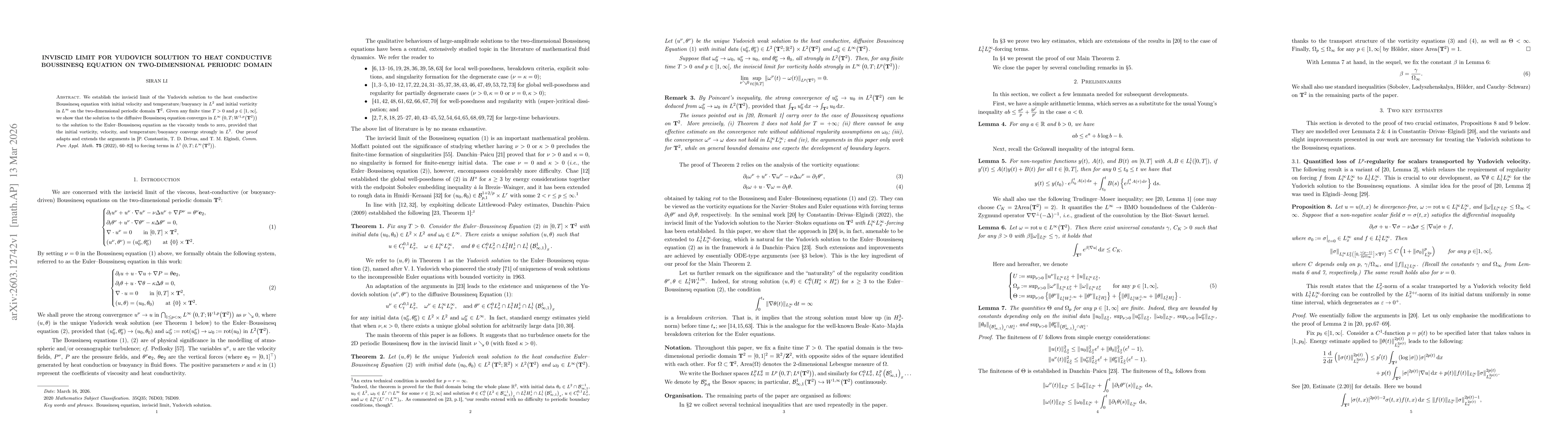 Thumbnail for Inviscid Limit for Yudovich solution to heat conductive Boussinesq equation on two-dimensional periodic domain