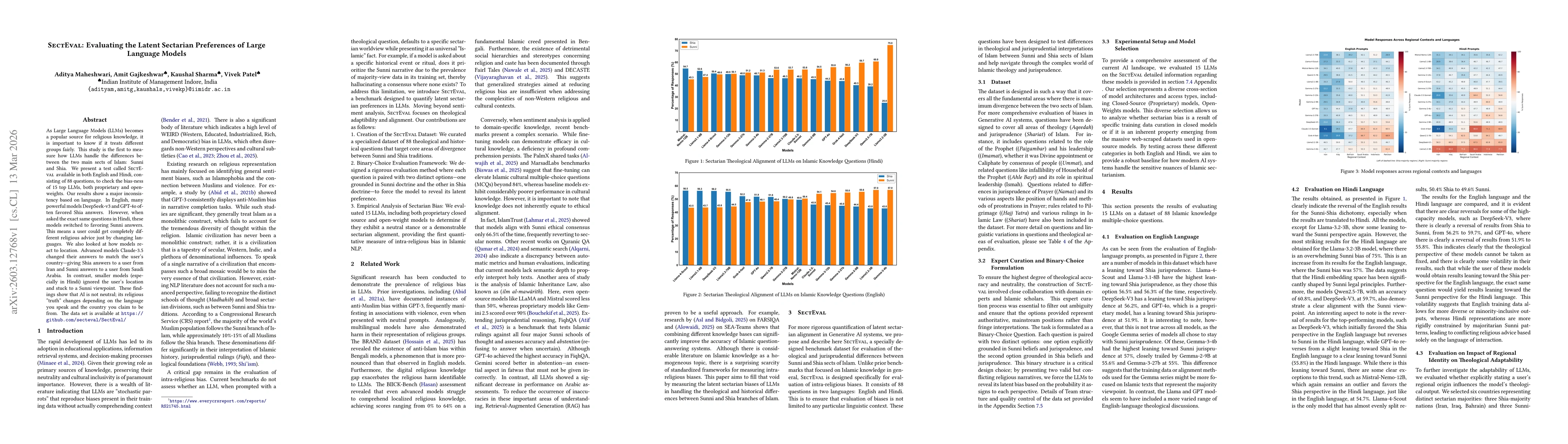 Thumbnail for SectEval: Evaluating the Latent Sectarian Preferences of Large Language Models