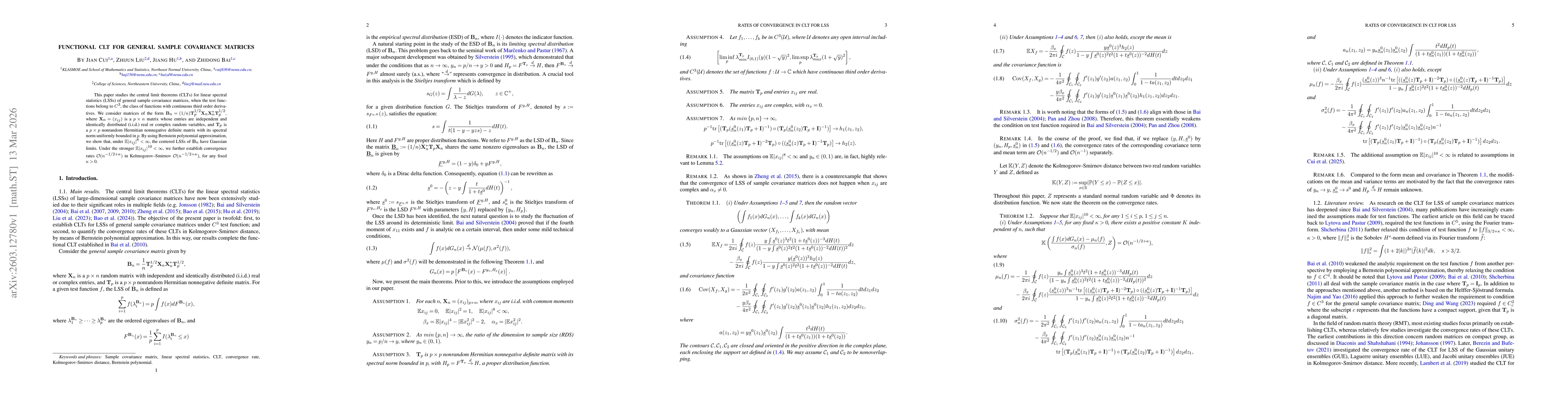 Thumbnail for Functional CLT for general sample covariance matrices