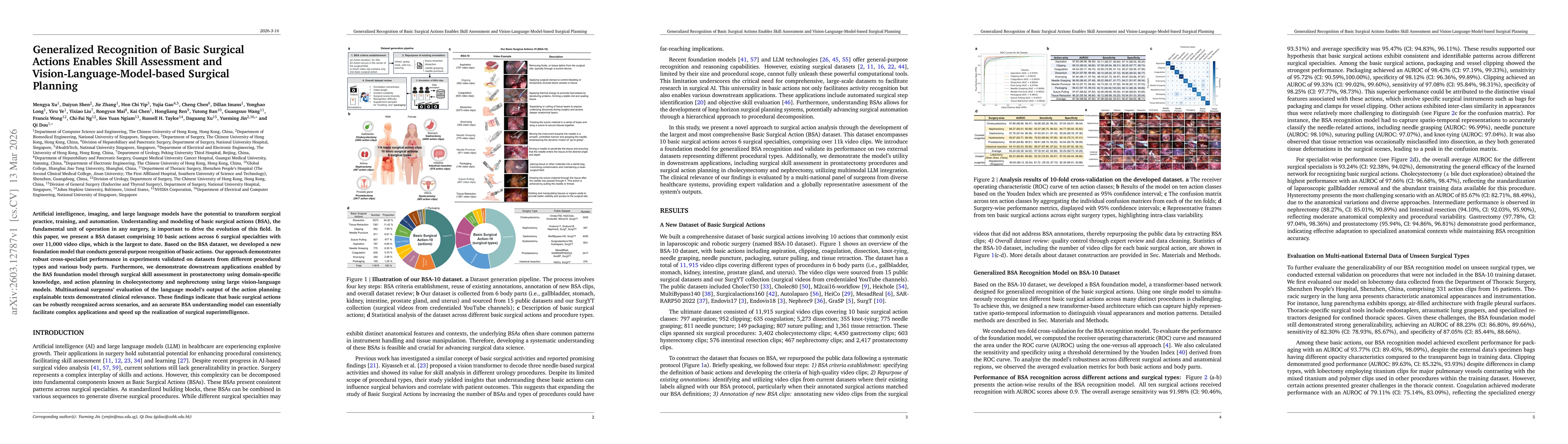 Thumbnail for Generalized Recognition of Basic Surgical Actions Enables Skill Assessment and Vision-Language-Model-based Surgical Planning