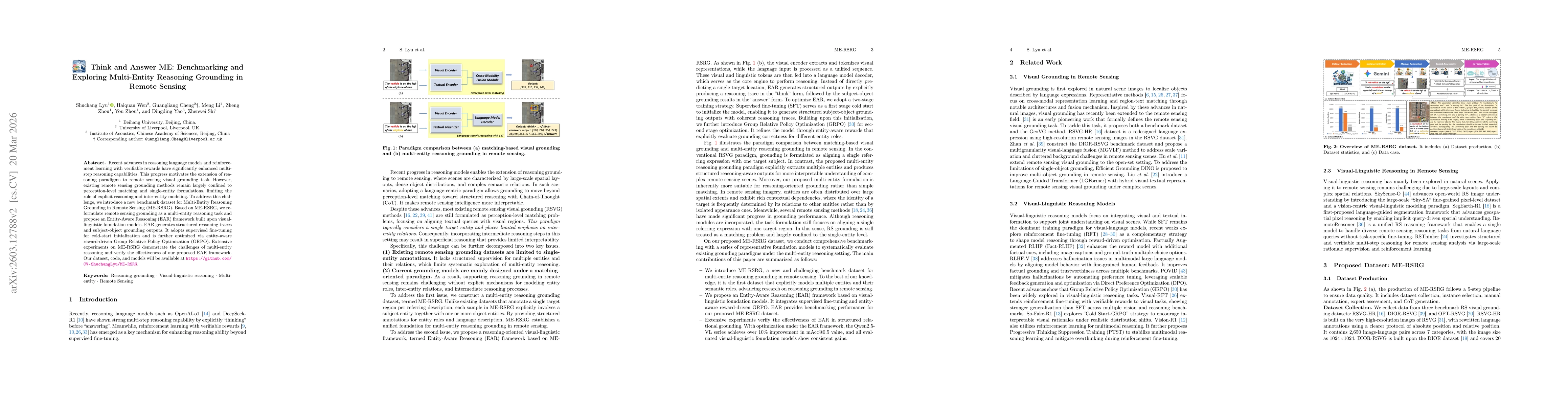 Thumbnail for Think and Answer ME: Benchmarking and Exploring Multi-Entity Reasoning Grounding in Remote Sensing