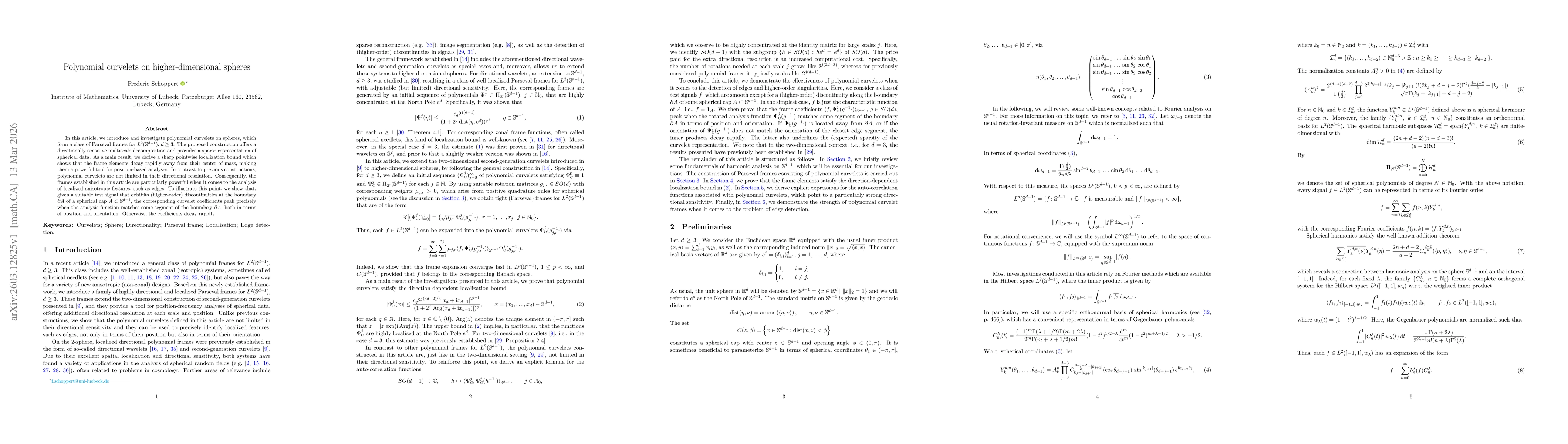 Thumbnail for Polynomial curvelets on higher-dimensional spheres