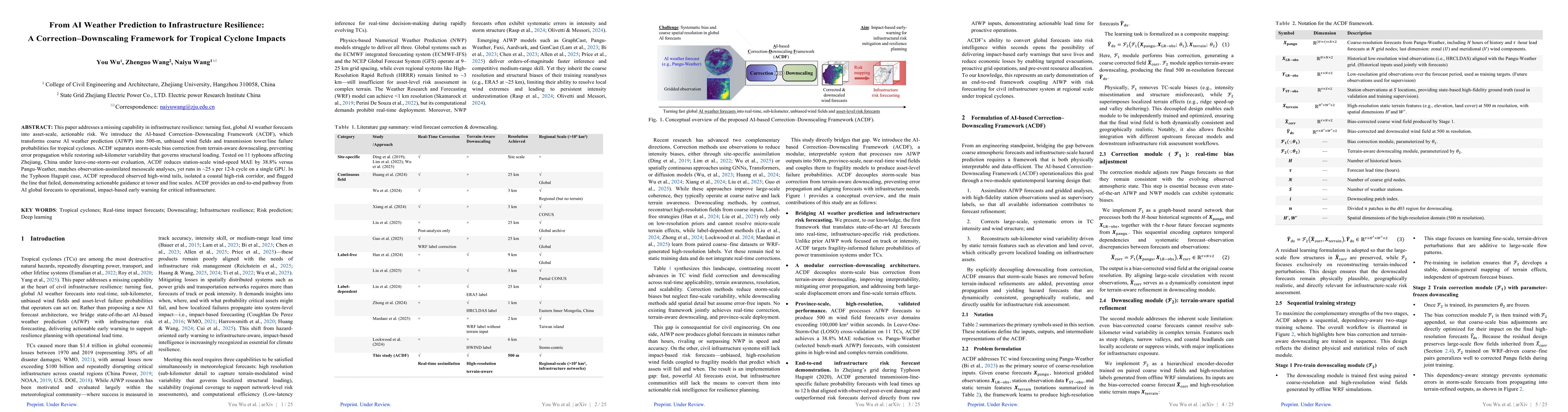 Thumbnail for From AI Weather Prediction to Infrastructure Resilience: A Correction-Downscaling Framework for Tropical Cyclone Impacts