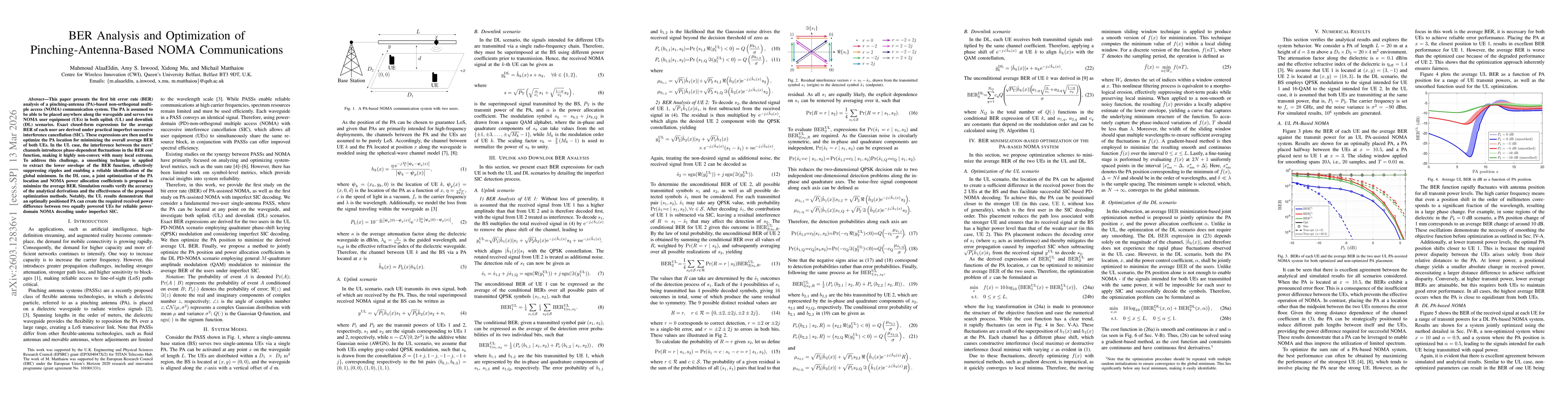 Thumbnail for BER Analysis and Optimization of Pinching-Antenna-Based NOMA Communications