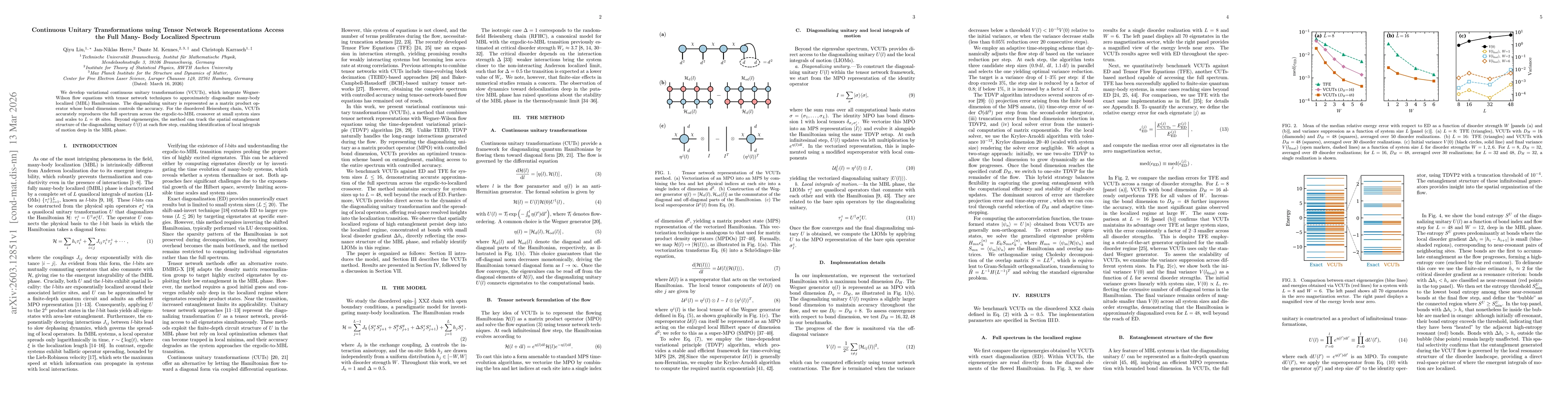 Thumbnail for Continuous unitary transformations using tensor network representations access the full many-body localized spectrum
