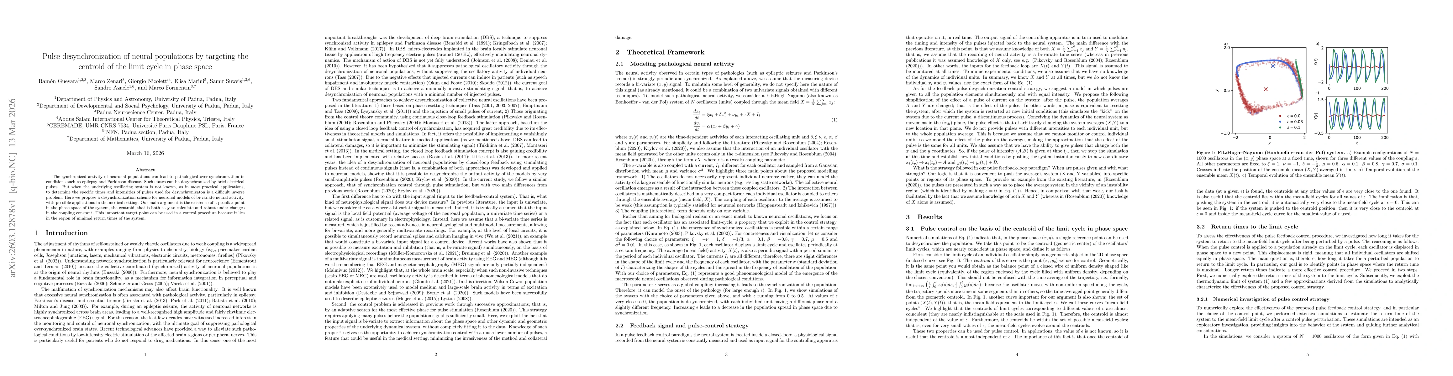 Thumbnail for Pulse desynchronization of neural populations by targeting the centroid of the limit cycle in phase space