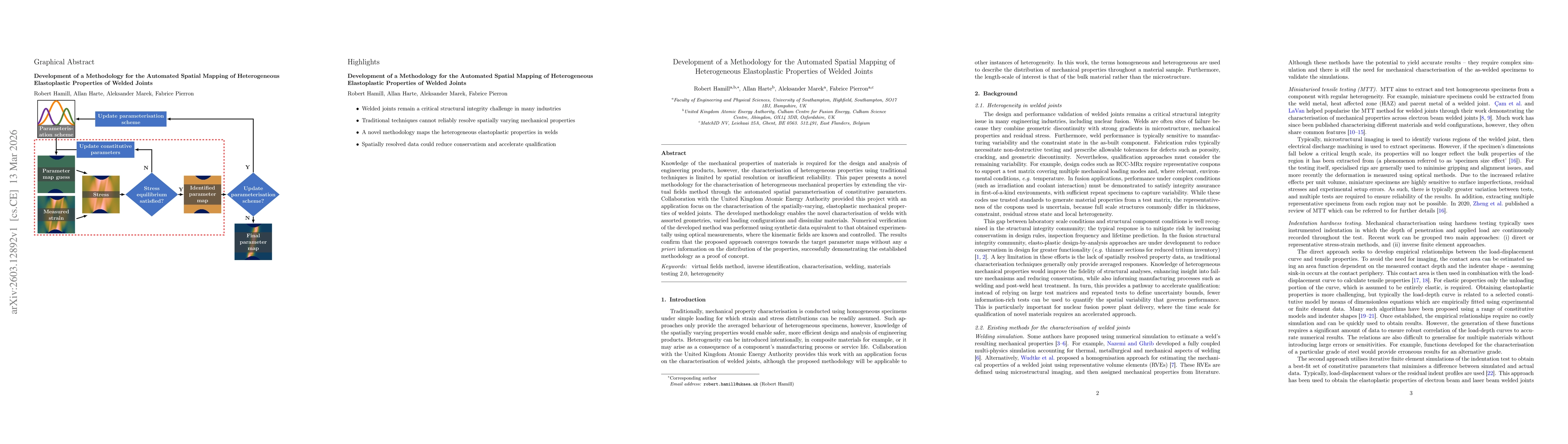 Thumbnail for Development of a Methodology for the Automated Spatial Mapping of Heterogeneous Elastoplastic Properties of Welded Joints