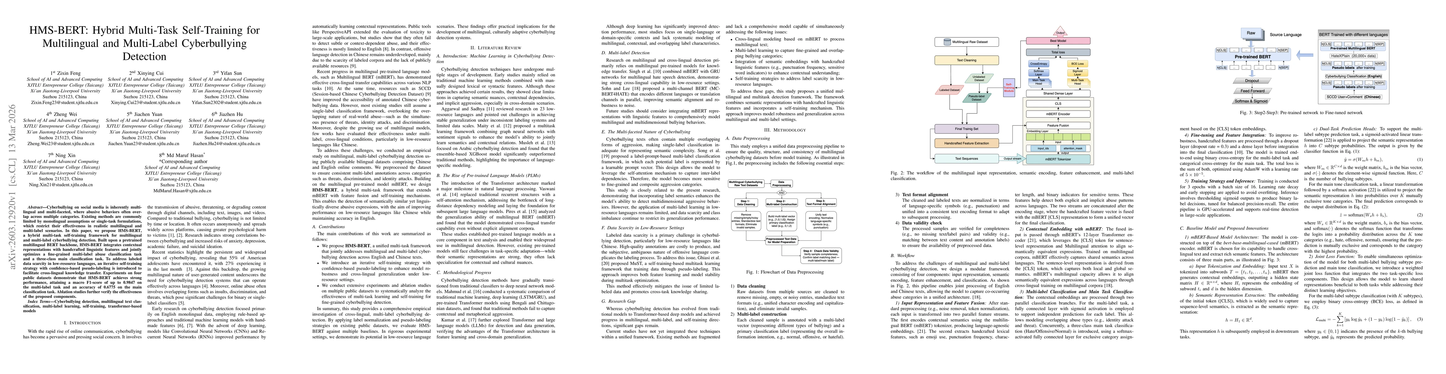 Thumbnail for HMS-BERT: Hybrid Multi-Task Self-Training for Multilingual and Multi-Label Cyberbullying Detection
