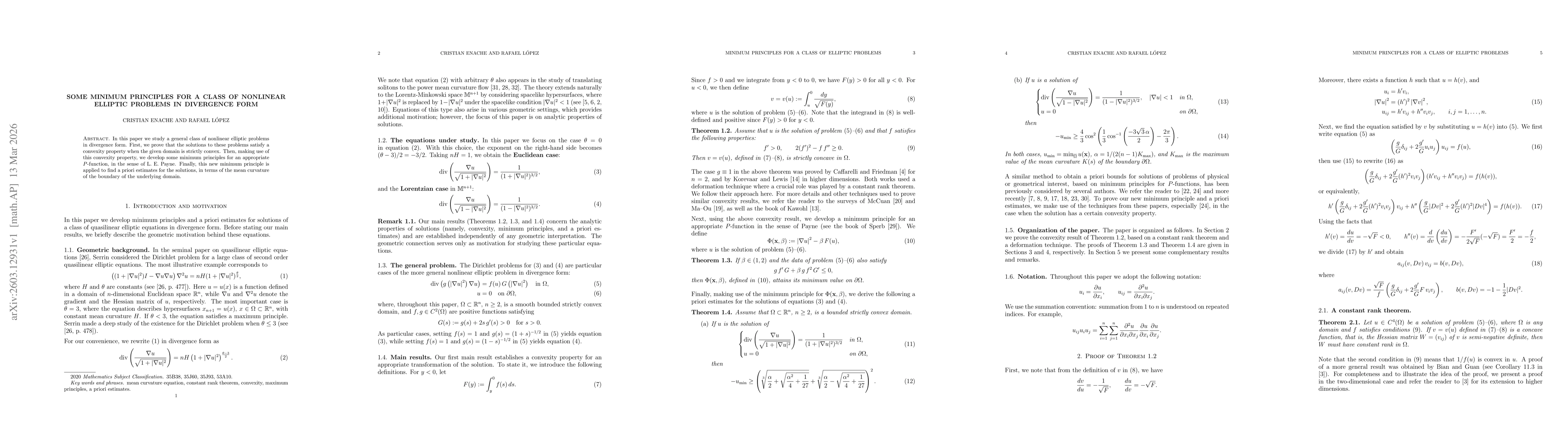Thumbnail for Some minimum principles for a class of nonlinear elliptic problems in divergence form