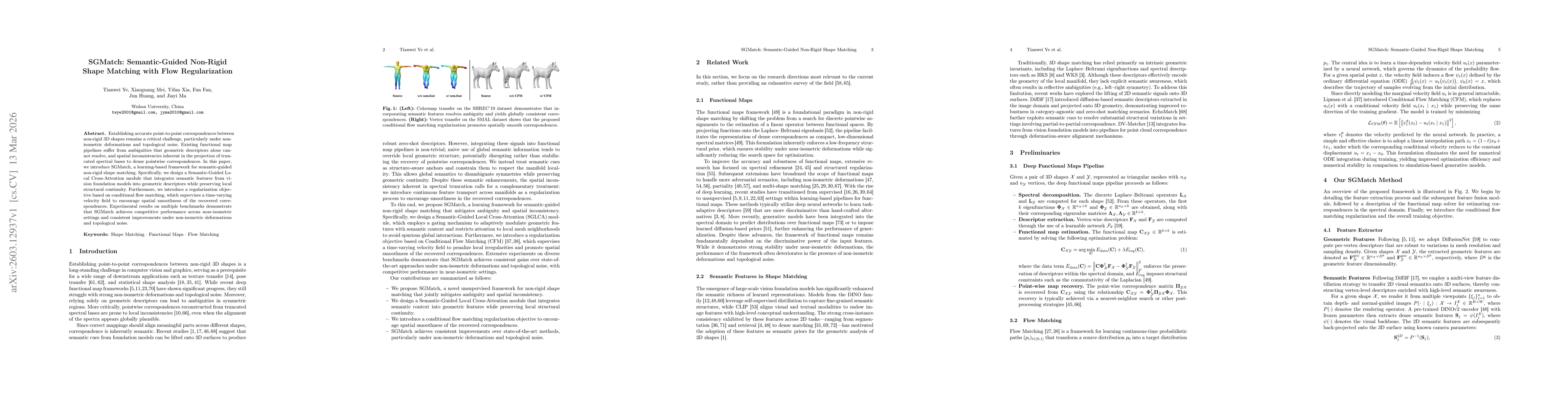 Thumbnail for SGMatch: Semantic-Guided Non-Rigid Shape Matching with Flow Regularization