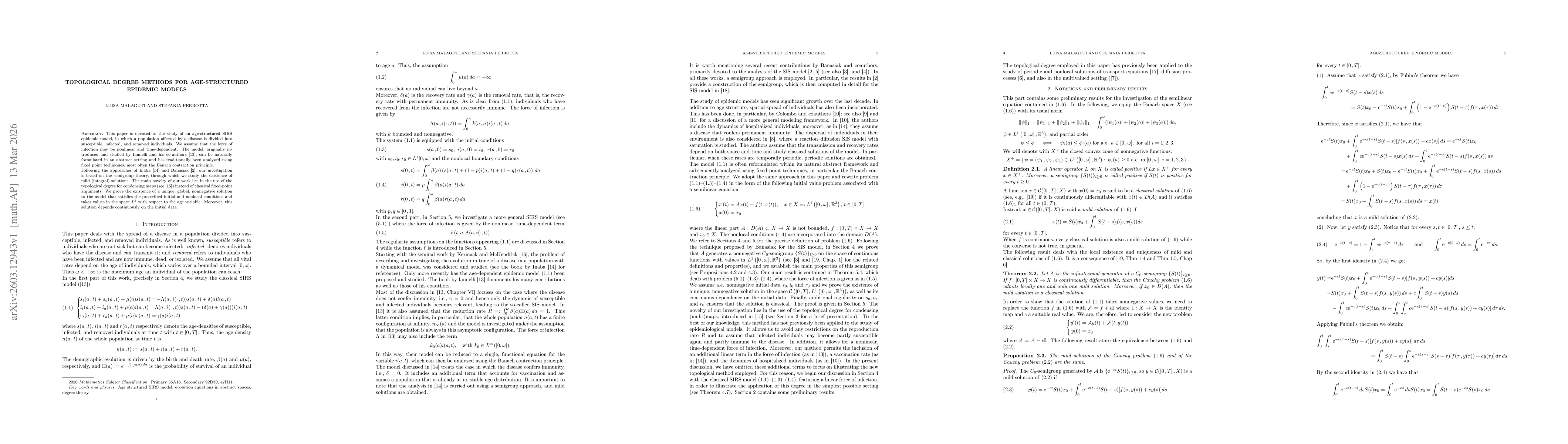 Thumbnail for Topological Degree Methods for Age-Structured Epidemic Models