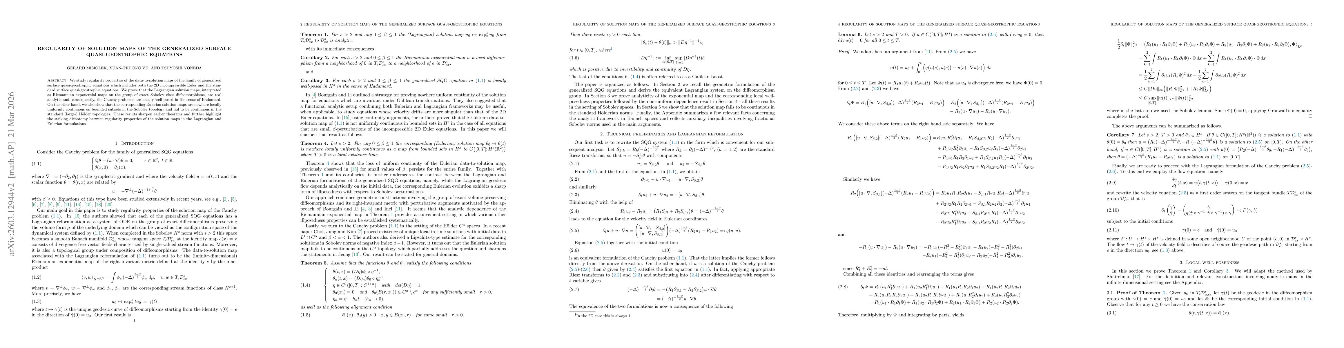 Thumbnail for Regularity of solution maps of the generalized surface quasi-geostrophic equations