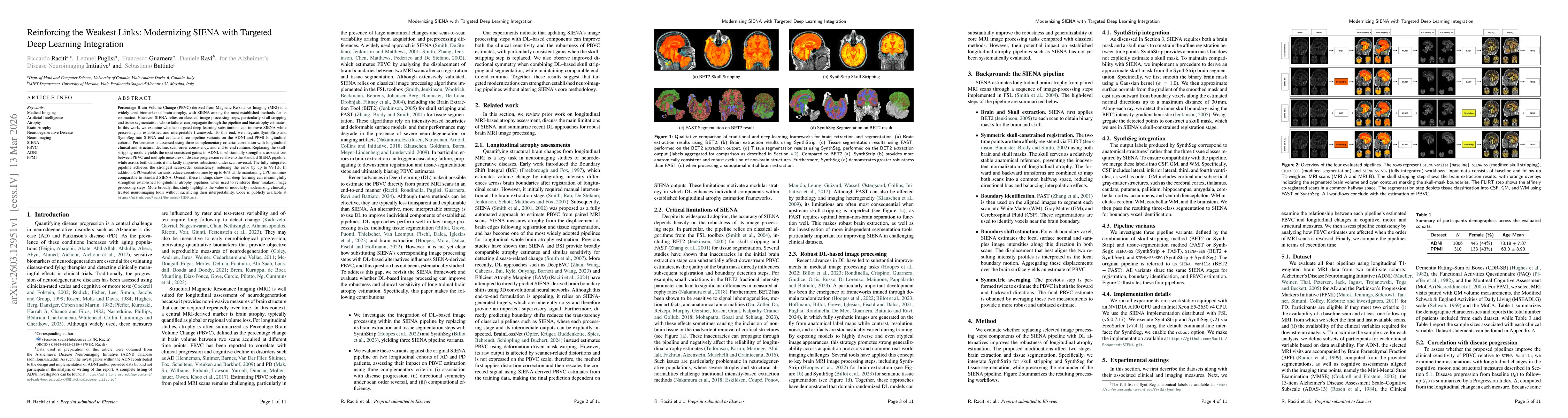 Thumbnail for Reinforcing the Weakest Links: Modernizing SIENA with Targeted Deep Learning Integration