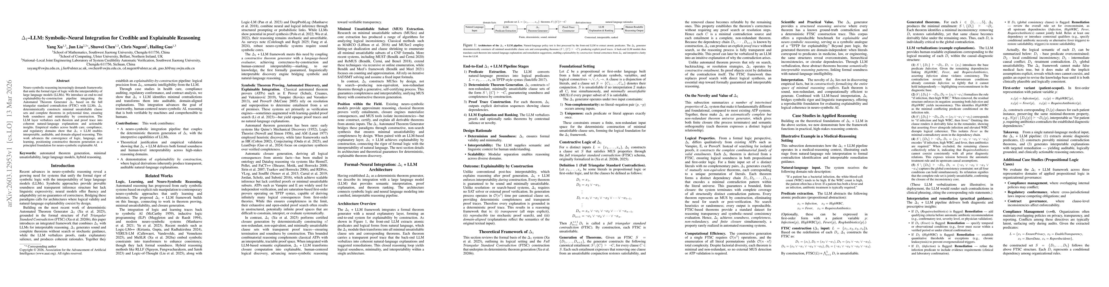Thumbnail for Delta1 with LLM: symbolic and neural integration for credible and explainable reasoning
