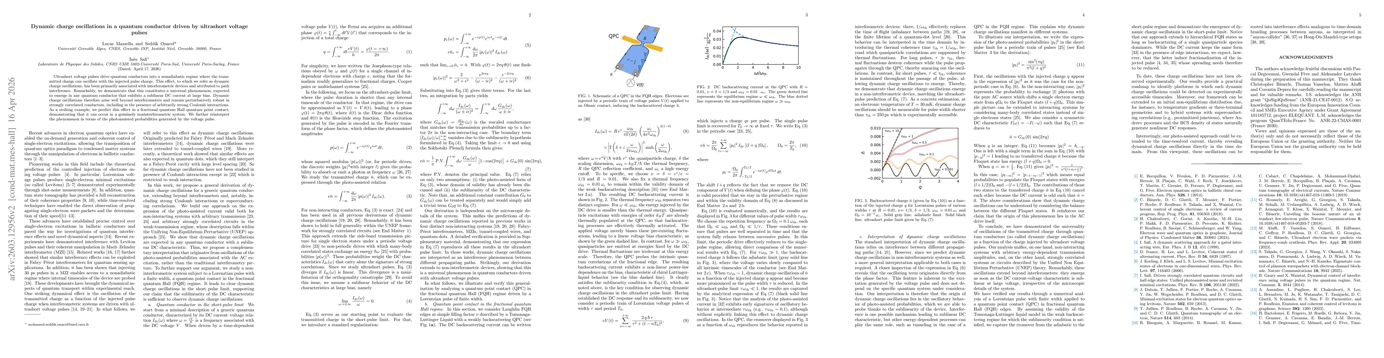 Thumbnail for Dynamic charge oscillation in a quantum conductor driven by ultrashort voltage pulses
