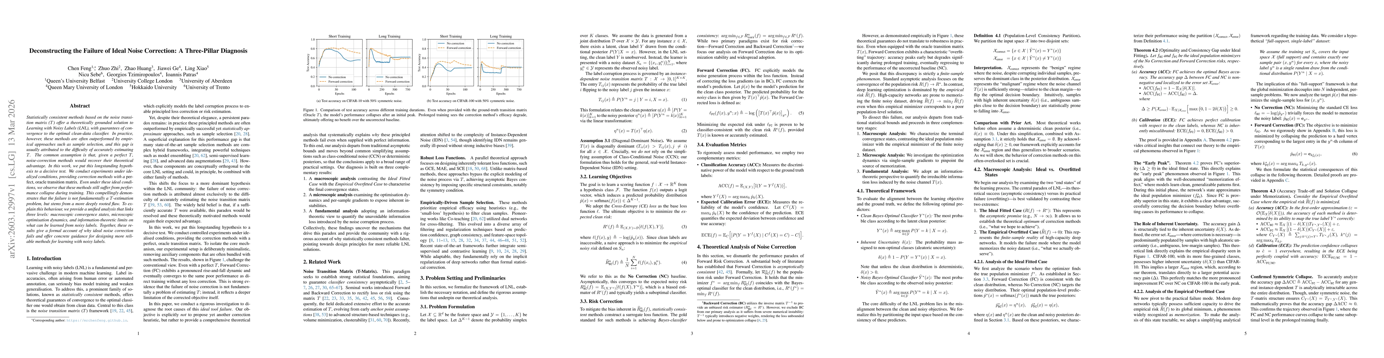 Thumbnail for Deconstructing the Failure of Ideal Noise Correction: A Three-Pillar Diagnosis