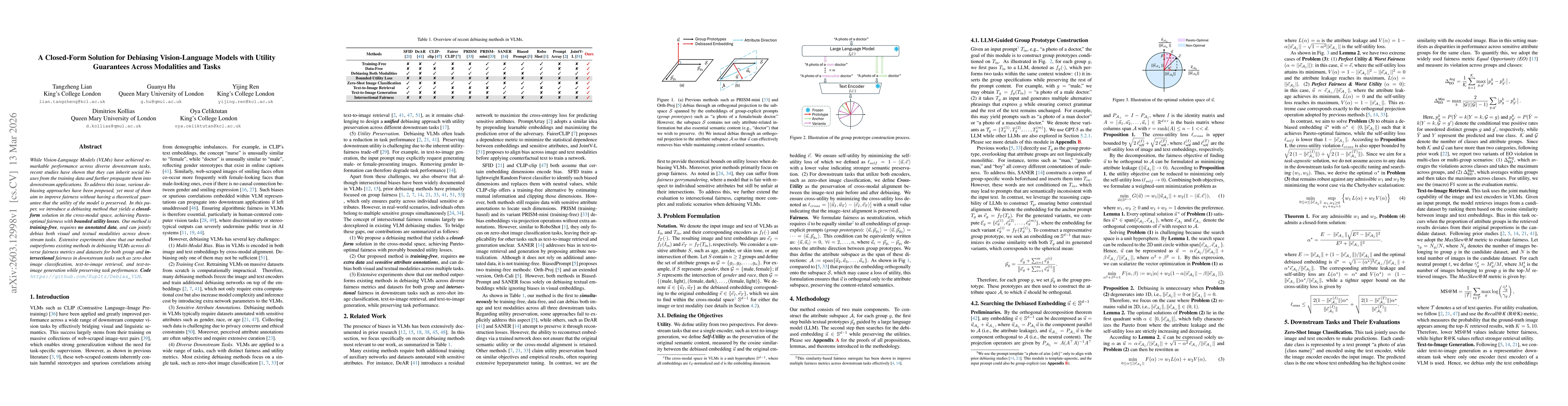 Thumbnail for A Closed-Form Solution for Debiasing Vision-Language Models with Utility Guarantees Across Modalities and Tasks