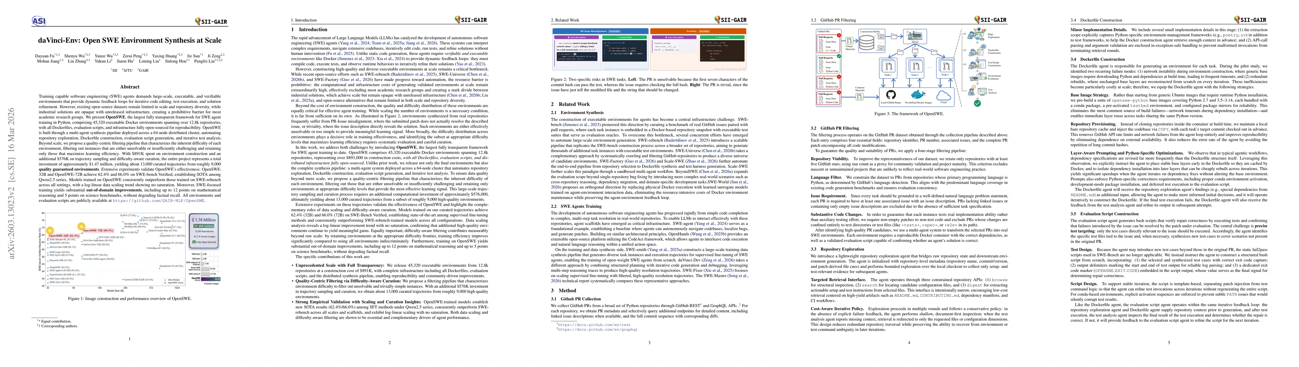 Thumbnail for daVinci-Env: Open SWE Environment Synthesis at Scale