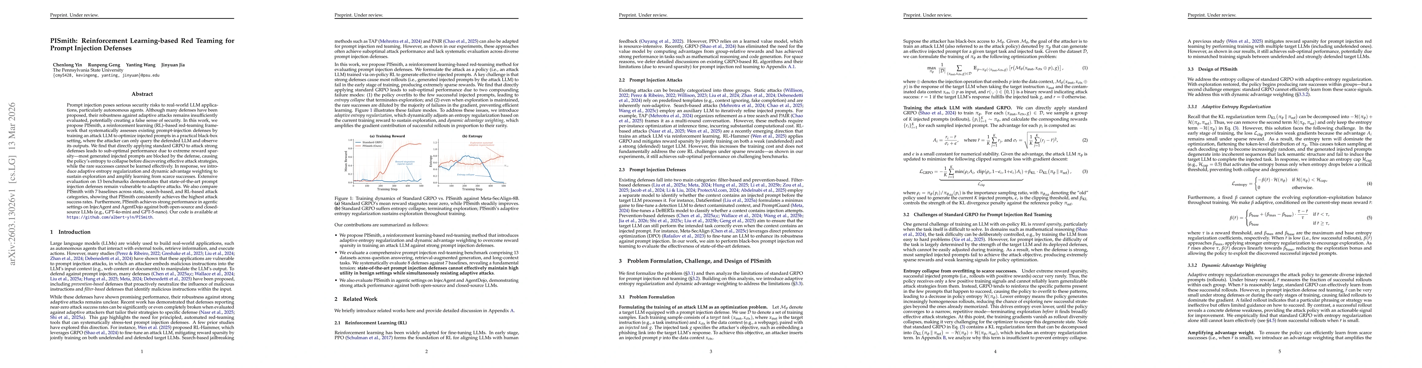 Thumbnail for PISmith: Reinforcement Learning-based Red Teaming for Prompt Injection Defenses