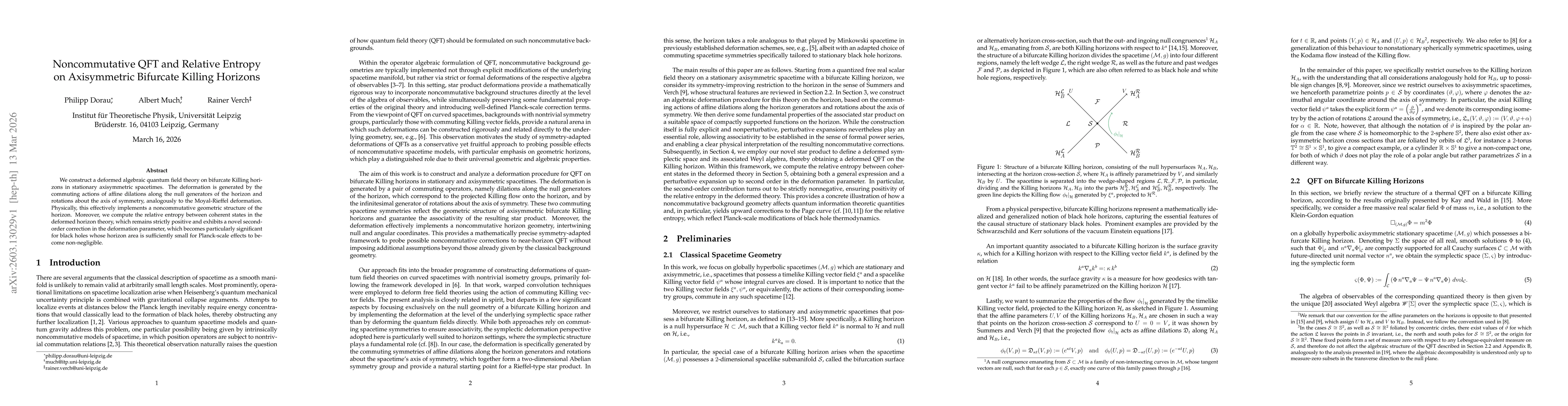 Thumbnail for Noncommutative QFT and Relative Entropy on Axisymmetric Bifurcate Killing Horizons