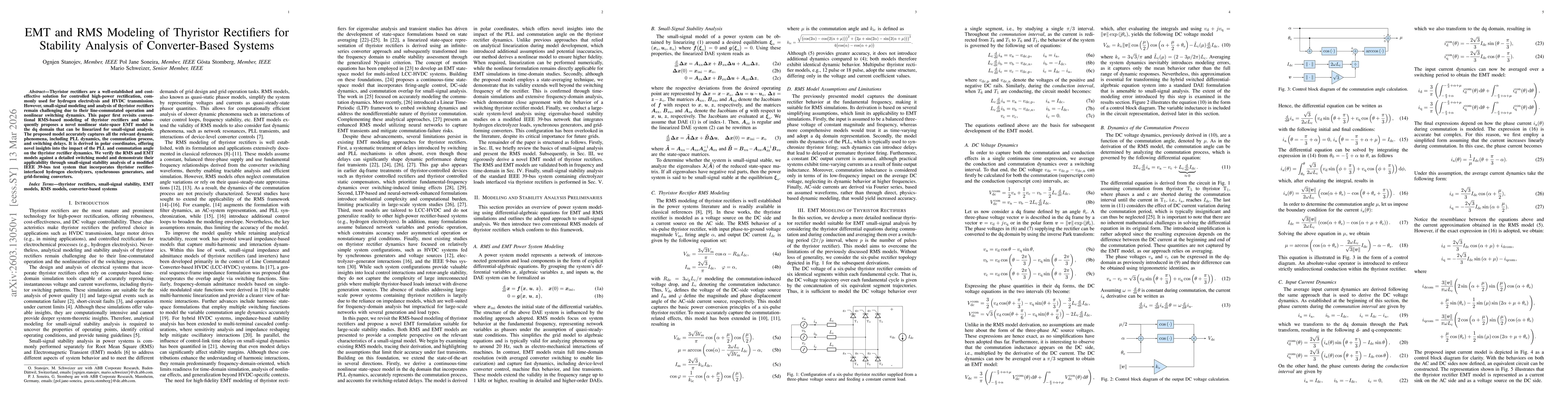 Thumbnail for EMT and RMS Modeling of Thyristor Rectifiers for Stability Analysis of Converter-Based Systems