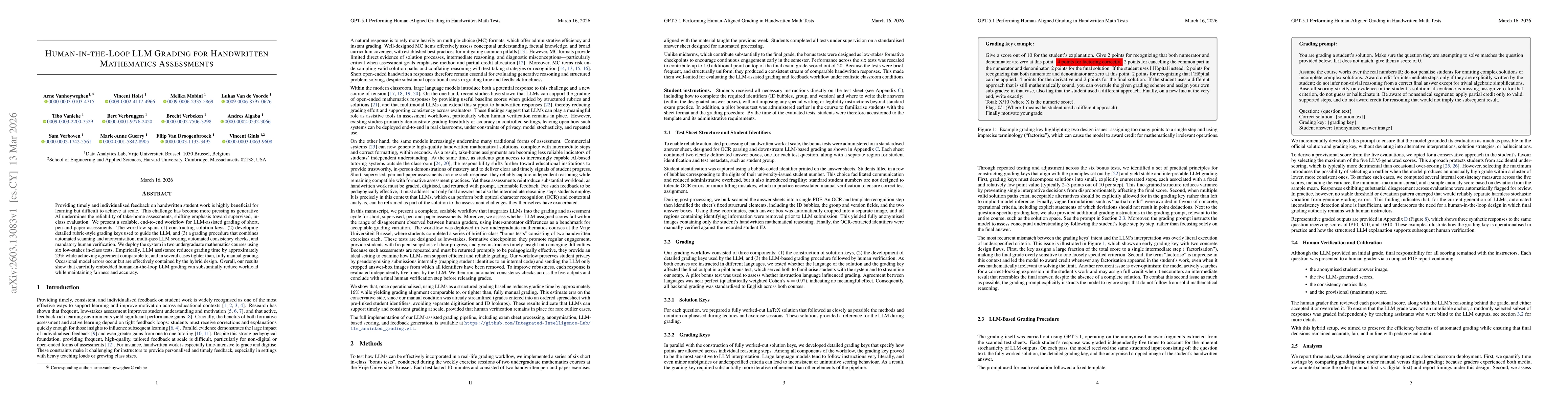 Thumbnail for Human-in-the-Loop LLM Grading for Handwritten Mathematics Assessments