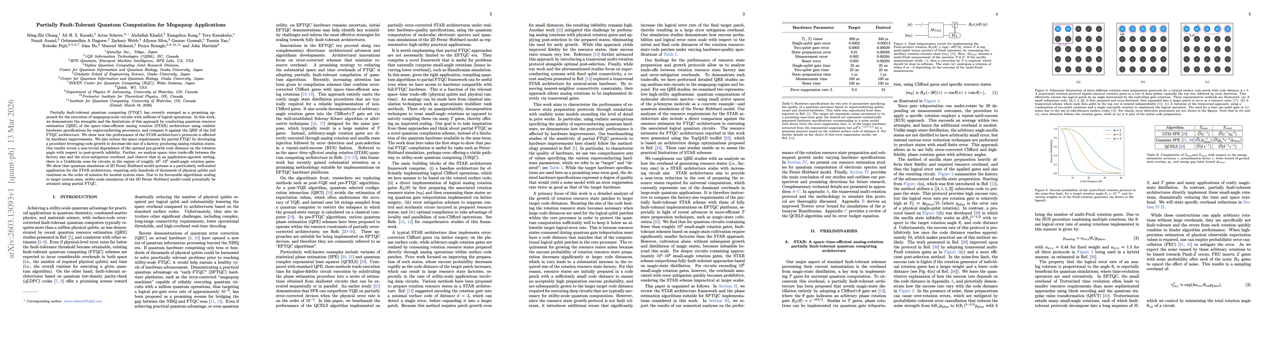 Thumbnail for Partially Fault-Tolerant Quantum Computation for Megaquop Applications