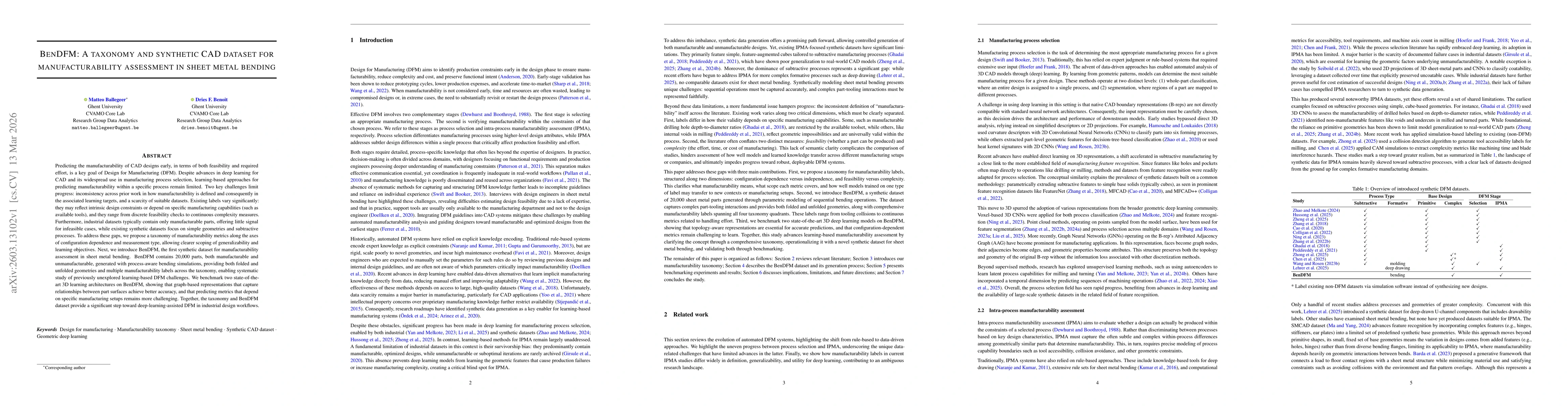 Thumbnail for BenDFM: A taxonomy and synthetic CAD dataset for manufacturability assessment in sheet metal bending
