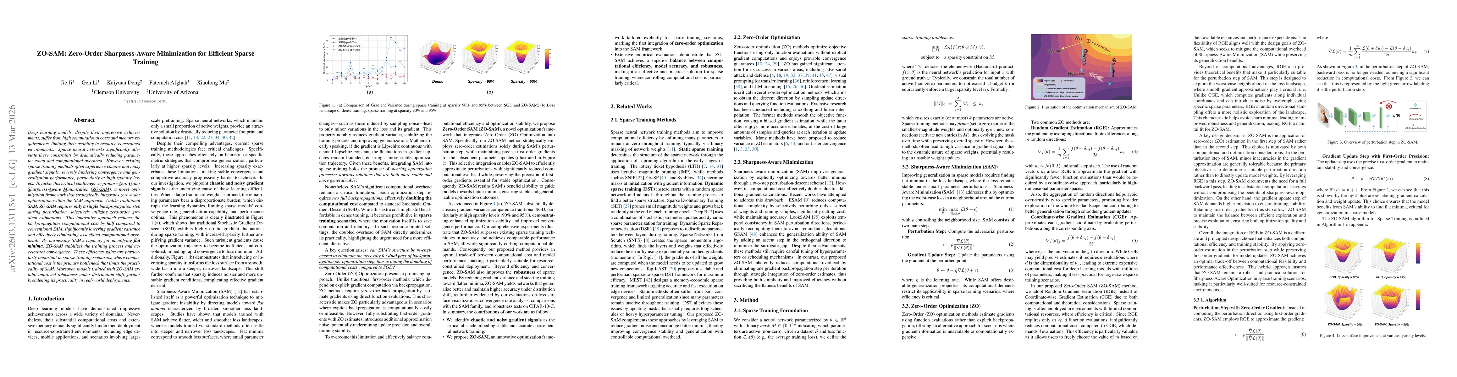 Thumbnail for ZO-SAM: Zero-Order Sharpness-Aware Minimization for Efficient Sparse Training