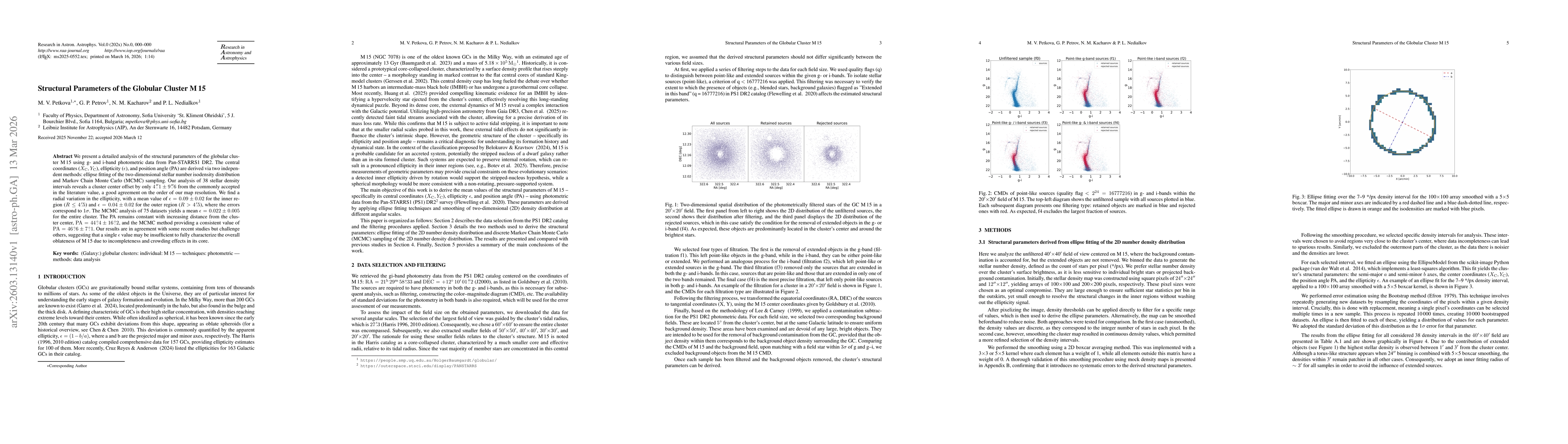 Thumbnail for Structural Parameters of the Globular Cluster M 15