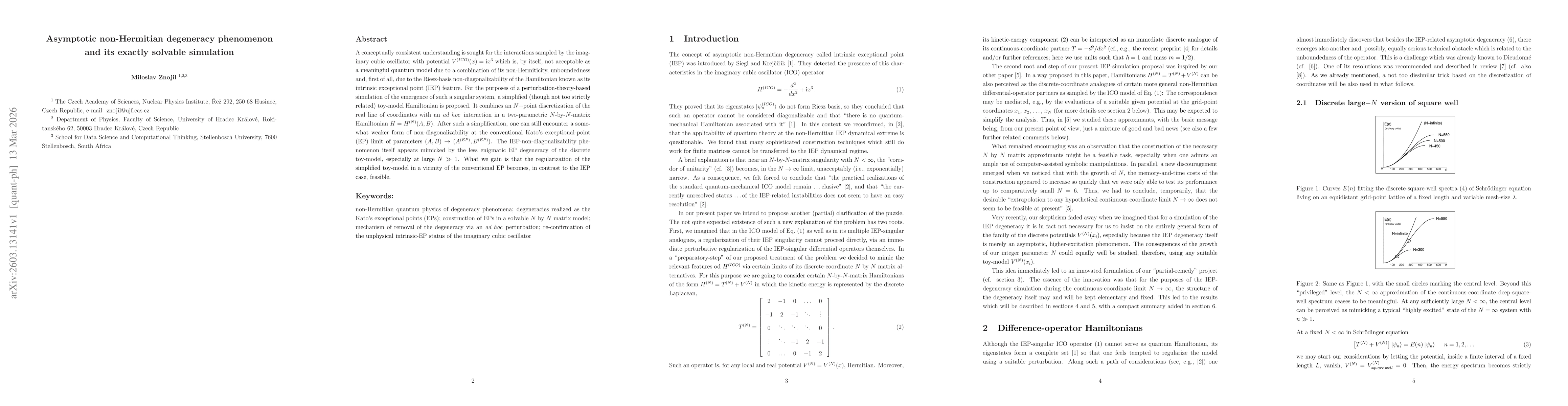 Thumbnail for Asymptotic non-Hermitian degeneracy phenomenon and its exactly solvable simulation