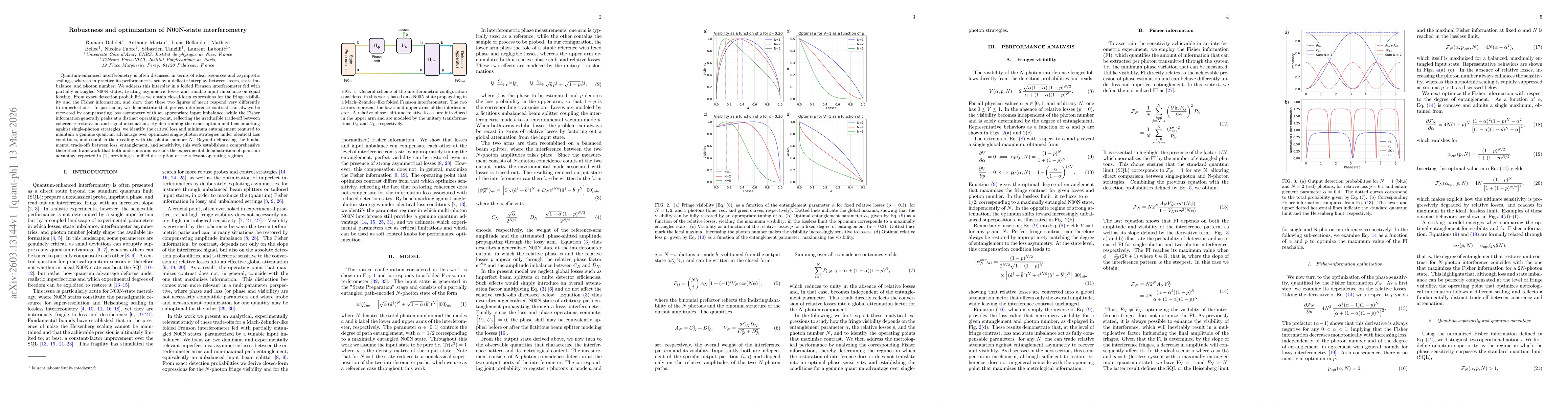 Thumbnail for Robustness and optimization of N00N-state interferometry