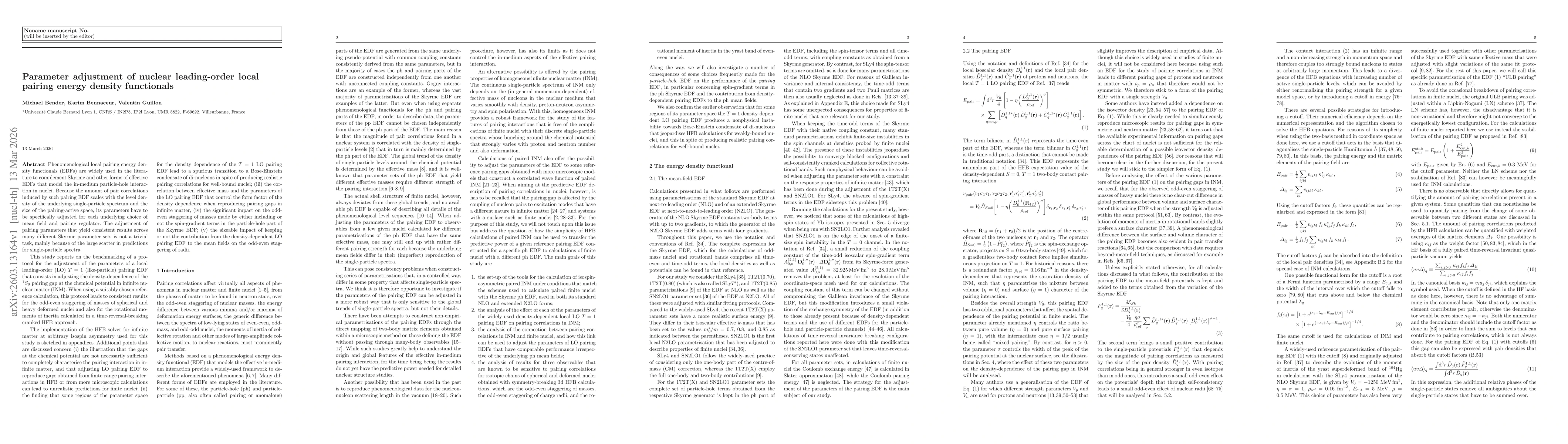 Thumbnail for Parameter adjustment of nuclear leading-order local pairing energy density functionals